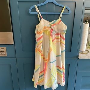 David Charles spring summer cocktail semi-formal dress girls kids size 10 yellow